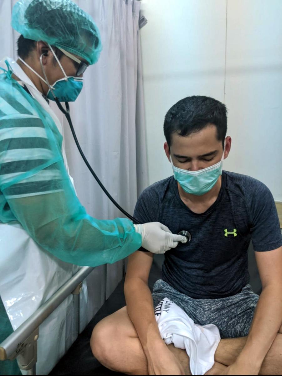 Olly Biles gets treatment in a Bali Hospital