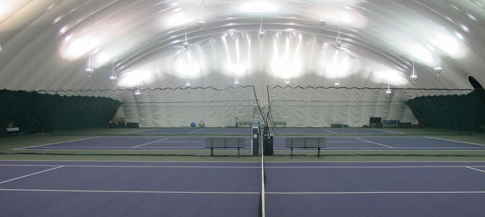 The indoor courts at AELTC Community Sports Ground