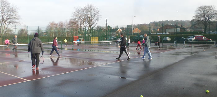 Tennis on Hednesford Park, rain or shine - picture by Nathan Farrell